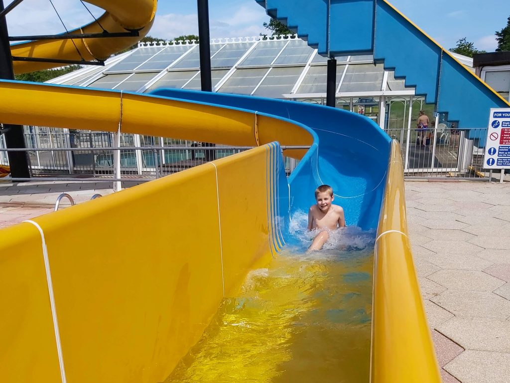 Trelawne Manor John Fowler Holidays, Cornwall, frugal mum review, photo of water slide