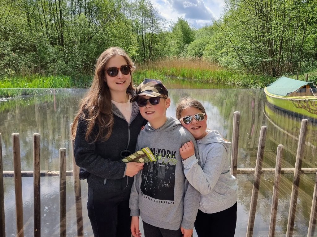 bewilderwood norfolk with kids review, photo of lake and frugal mum with children