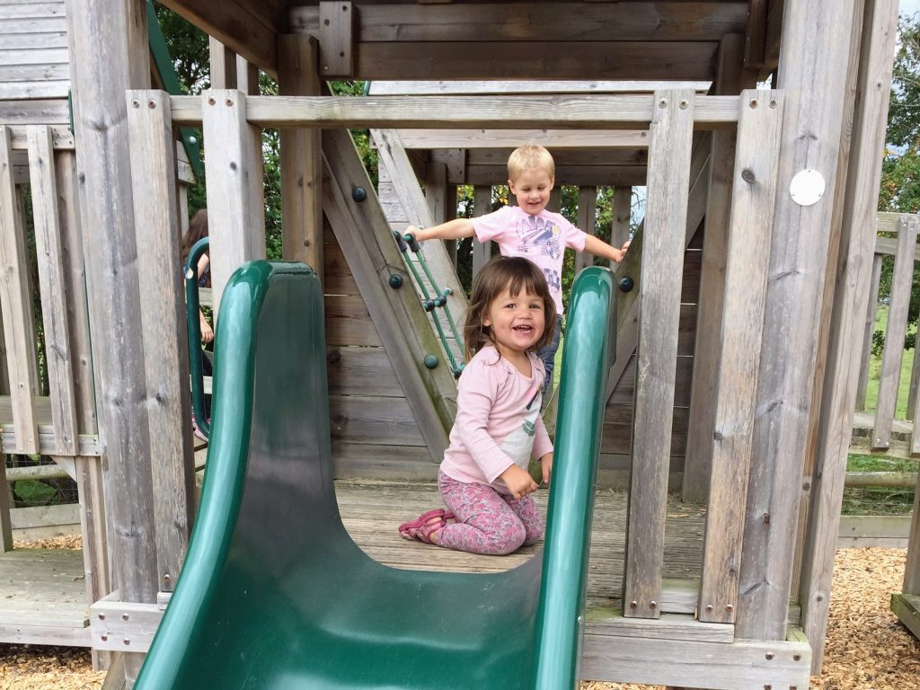 Kent with Kids, Rare Breeds Centre Review, Woodchurch, frugal mum guide, photo of children in play area