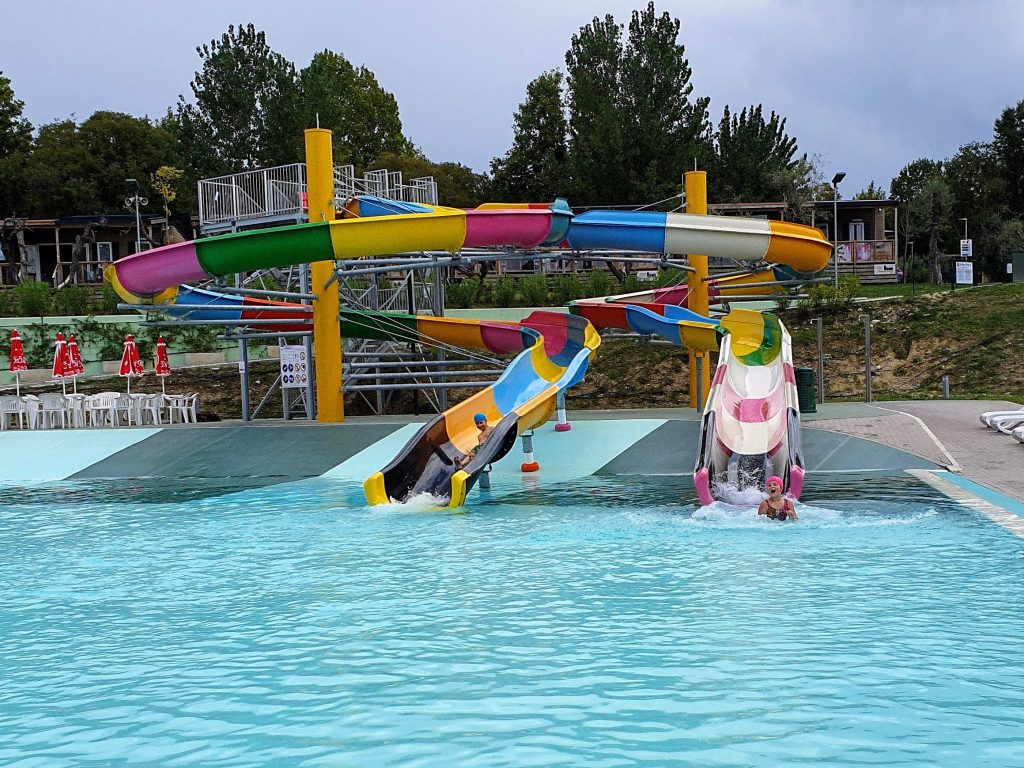 eurocamp italy cisano san vito review, lake garda, frugal mum photo of swimming pool waterslides