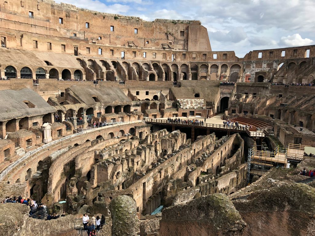 How to spend a day in Rome on a budget with kids, colosseum inside photo