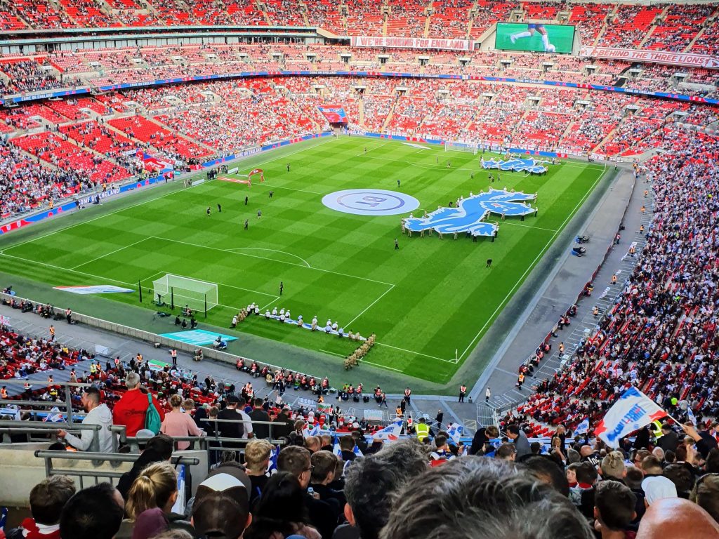 Three Lions, pitch, england, wembley, football match, london, best place to sit, rain, photo of view