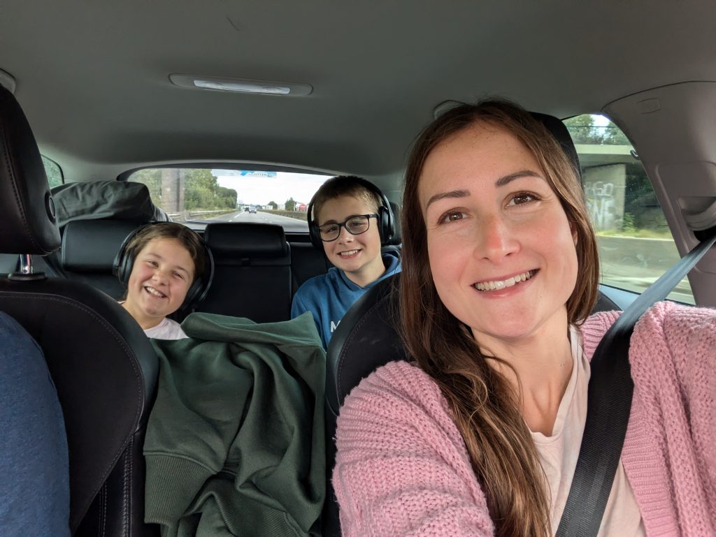 The Ultimate UK to France - Dover to Calais - ferry guide, frugal mum travel guide, photo of family in car on road trip
