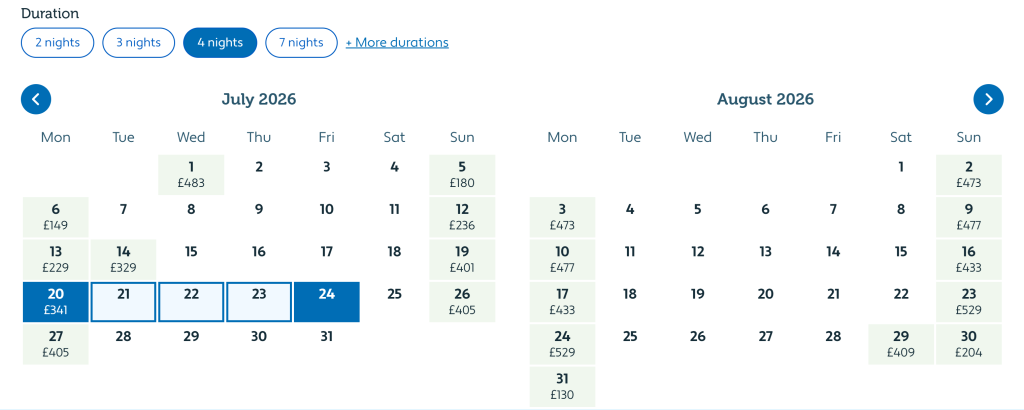 Parkdean Resorts Lower Hyde Review, Isle of Wight, frugal mum UK travel guide, photo of calendar