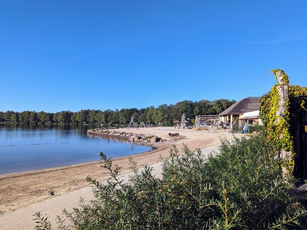 Lake Resort Beekse Bergen, Eurocamp holiday, the Netherlands, lake beach photo, frugal mum review