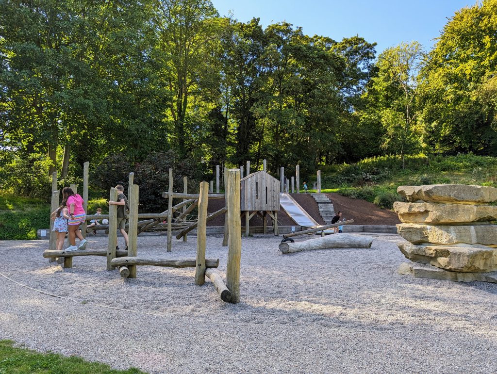 Kent with Kids: Kearsney Abbey and Russell Gardens, Dover, free day out, frugal mum photo of kids in play park