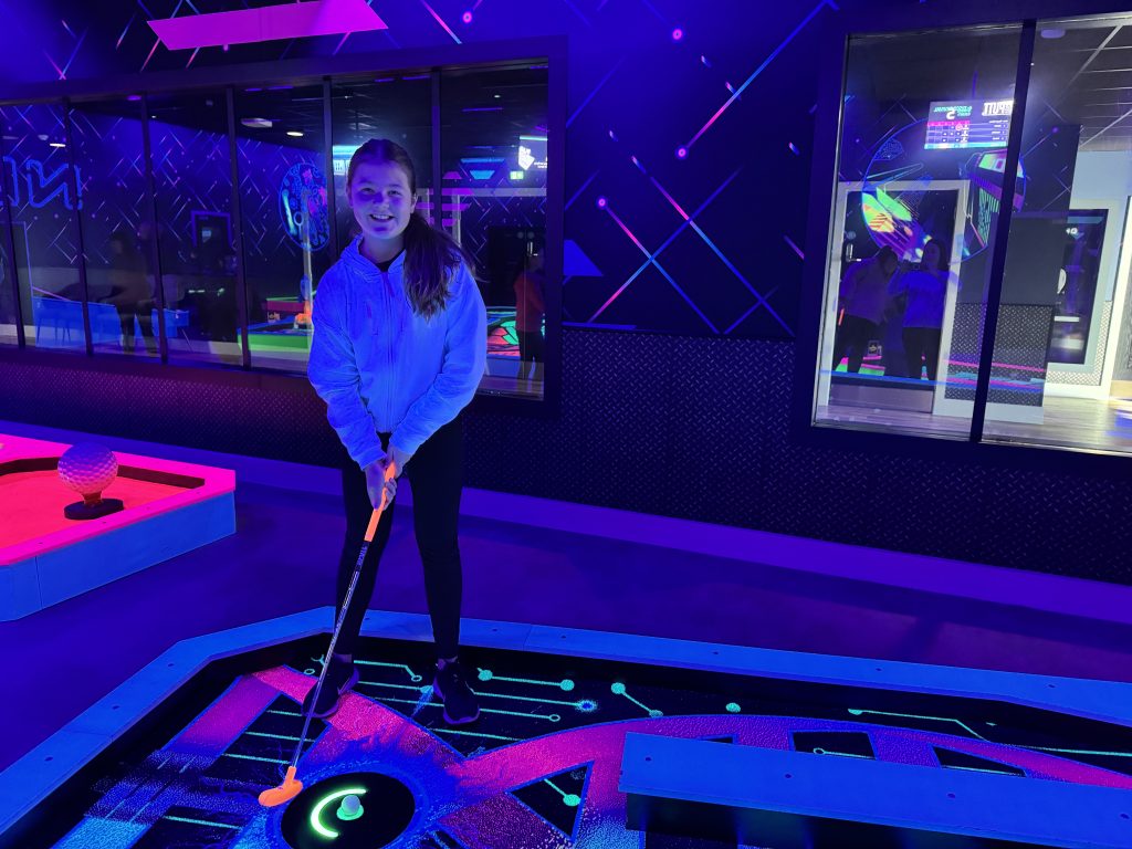 The Ultimate Butlins Bognor Regis frugal mum Holiday Guide, Review, photo of playxperience neon golf