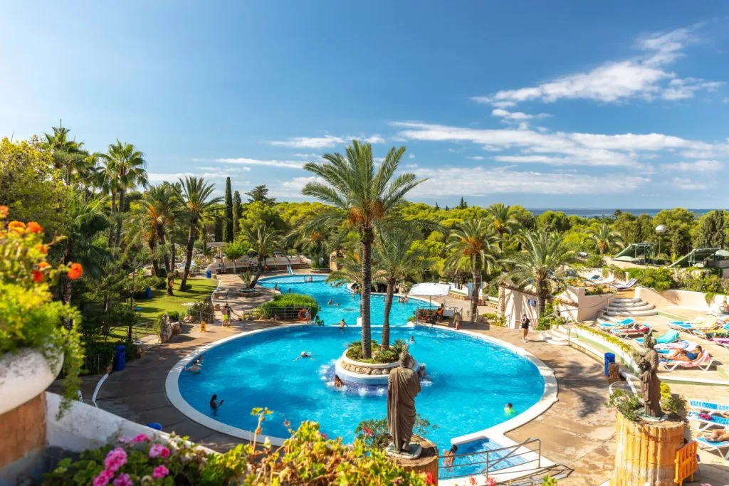 Which Eurocamp resorts in Spain are near airports, frugal mum travel guide