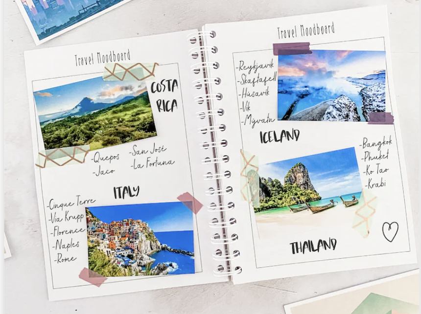 Etsy Gift Guide ideas, travel presents, woman, man, him, her, families, travel journal