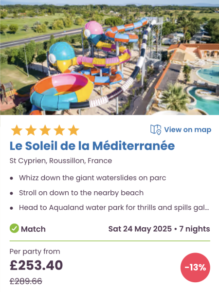 The best Eurocamp boxing day / January sale family holiday deals, le soleil de la mediterranee, france
