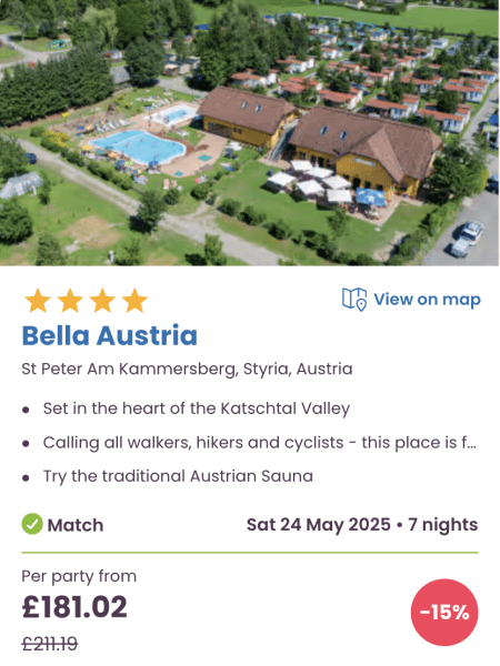 The best Eurocamp boxing day / January sale family holiday deals, bella austria