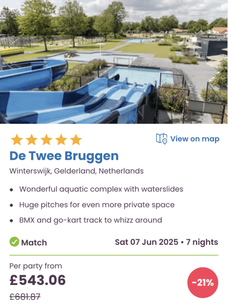 The best Eurocamp boxing day / January sale family holiday deals, de twee bruggen, netherlands