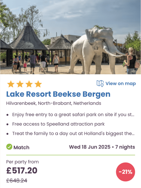 The best Eurocamp boxing day / January sale family holiday deals, lake resort beekse bergen, netherlands