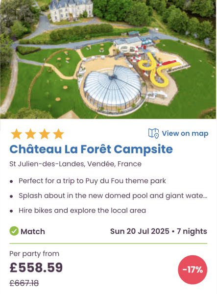 The best Eurocamp boxing day / January sale family holiday deals, chateau la foret, france