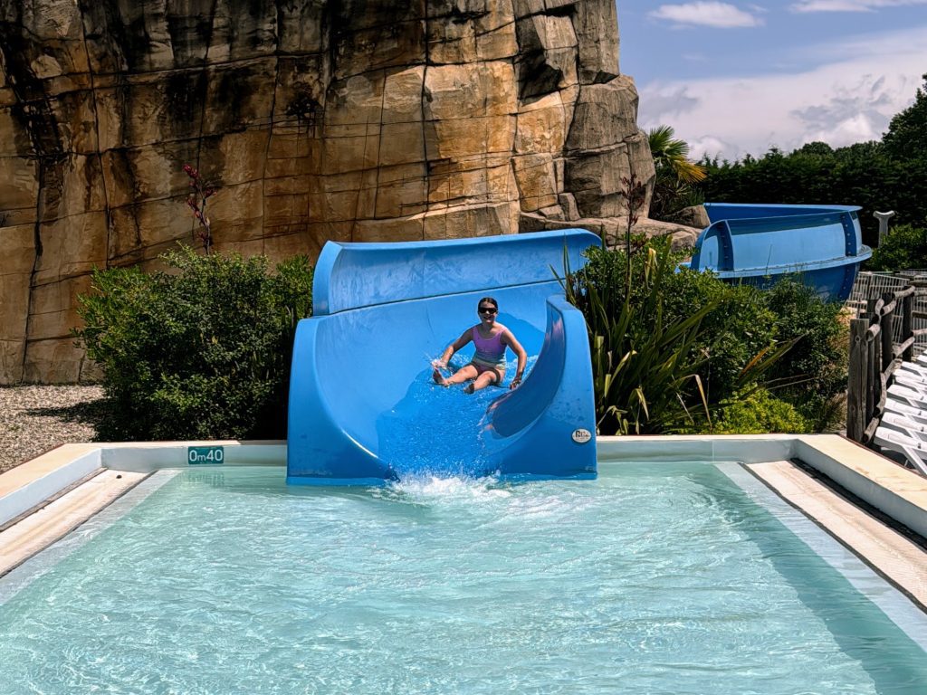Eurocamp Holiday Review, Chateau de Galaure Campsite, France, frugal mum review, photo of waterslide