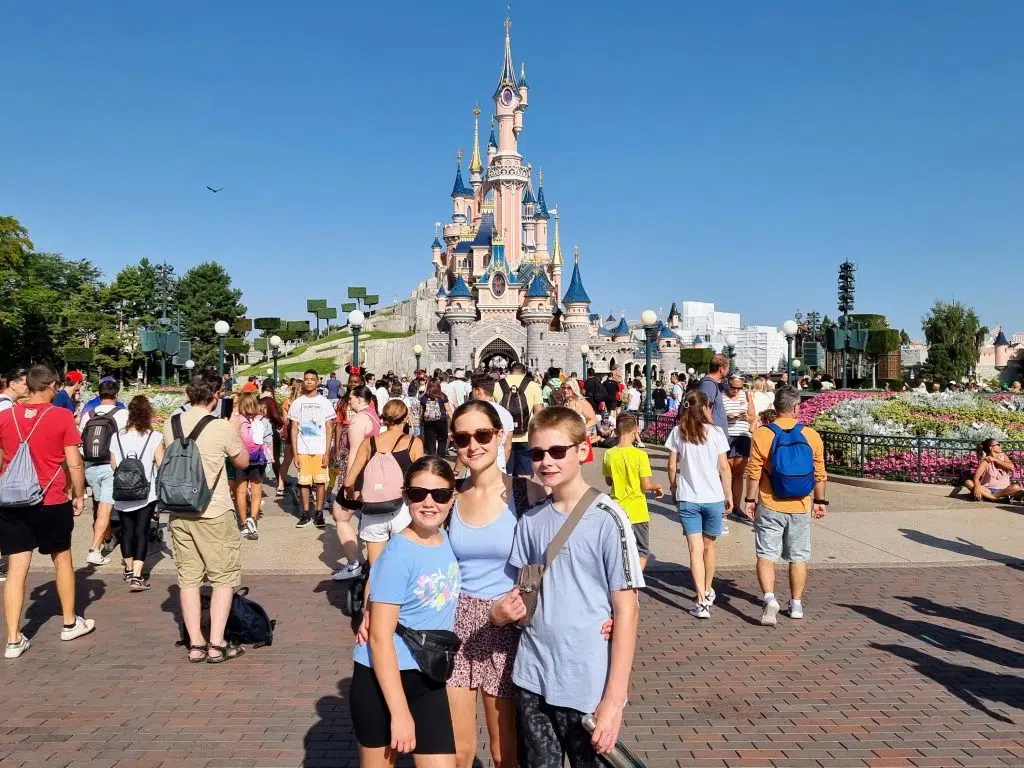 disneyland paris holiday guide and review, frugal mum travel guide, photo of disneyland castle in the day time, summer
