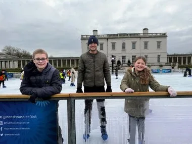 Day out with the kids, Queen's House Ice Rink Greenwich, London Christmas Ice Skating Review, Frugal mum family, photo