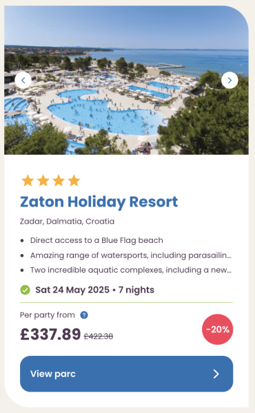 Eurocamp 2025 May half term holiday deals zaton croatia