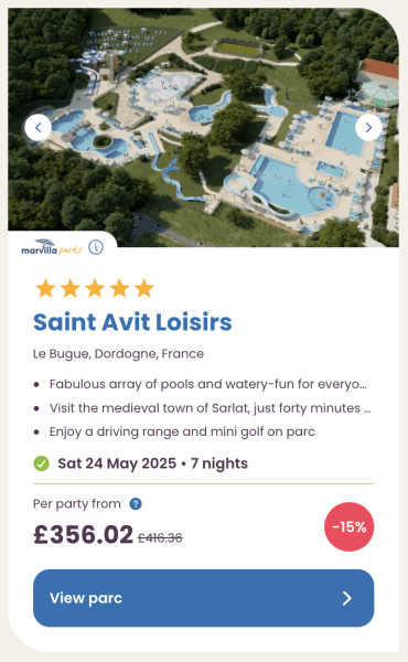 Eurocamp 2025 May half term holiday deals saint avit loisirs dordgone france