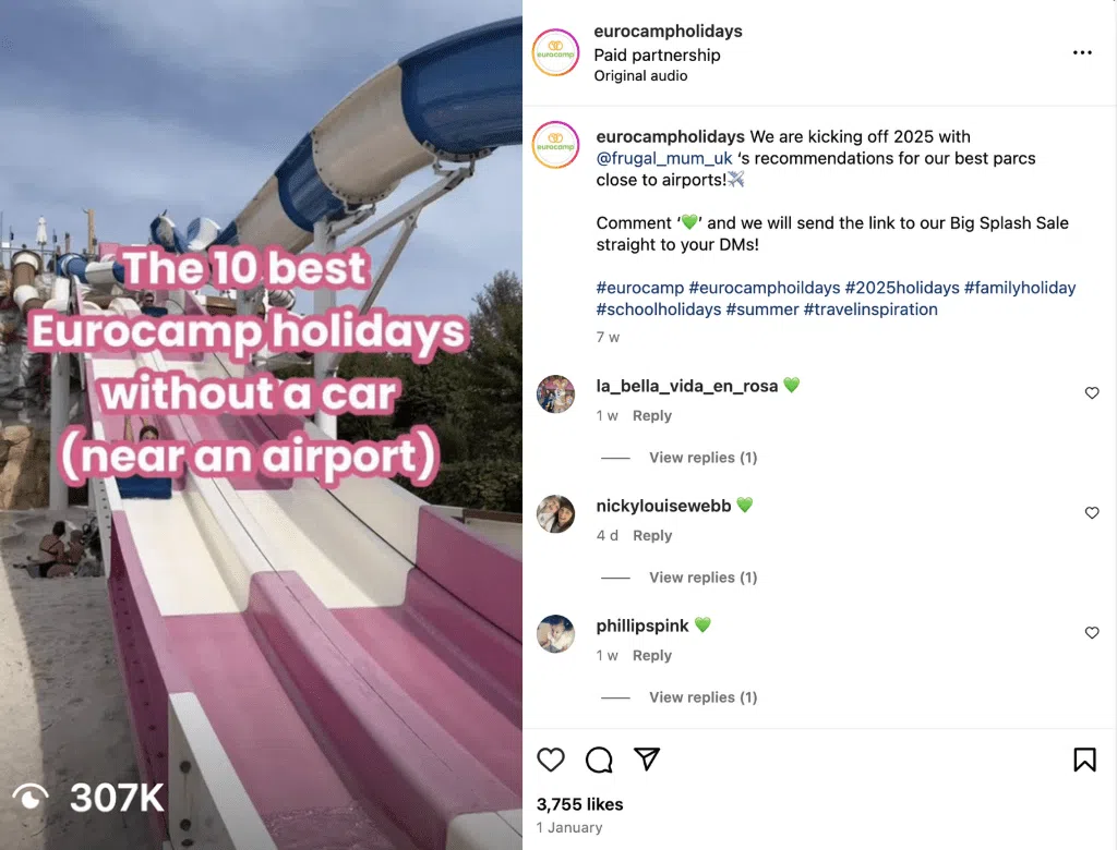 frugal mum eurocamp holidays instagram post