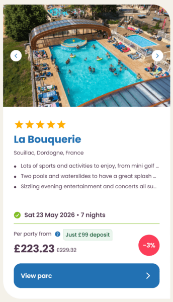 Eurocamp 2026 may half term school holiday deals, frugal mum travel guide, photo of la bouquerie, france
