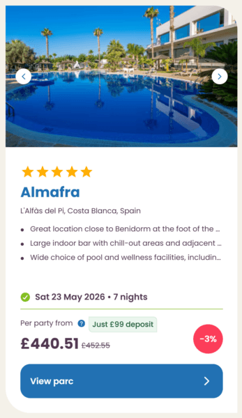 Eurocamp 2026 may half term school holiday deals, frugal mum travel guide, photo of almalfra, spain