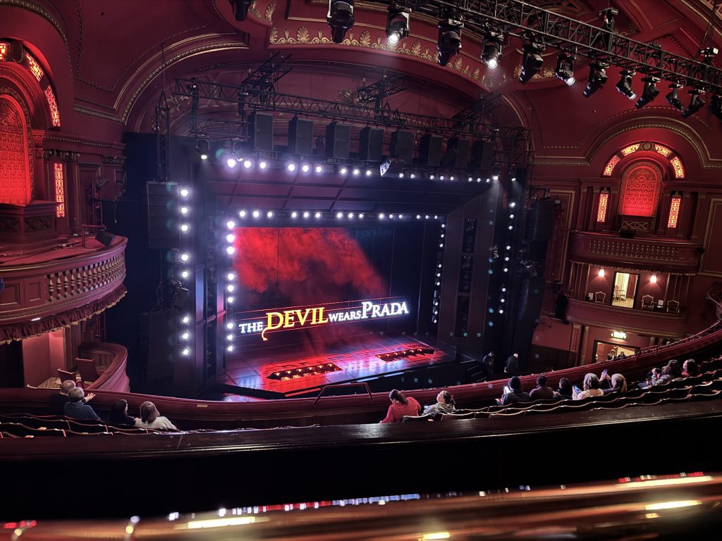 London with Kids, the Devil Wears Prada Musical Review, frugal mum guide, photo of view from restricted view circle seats