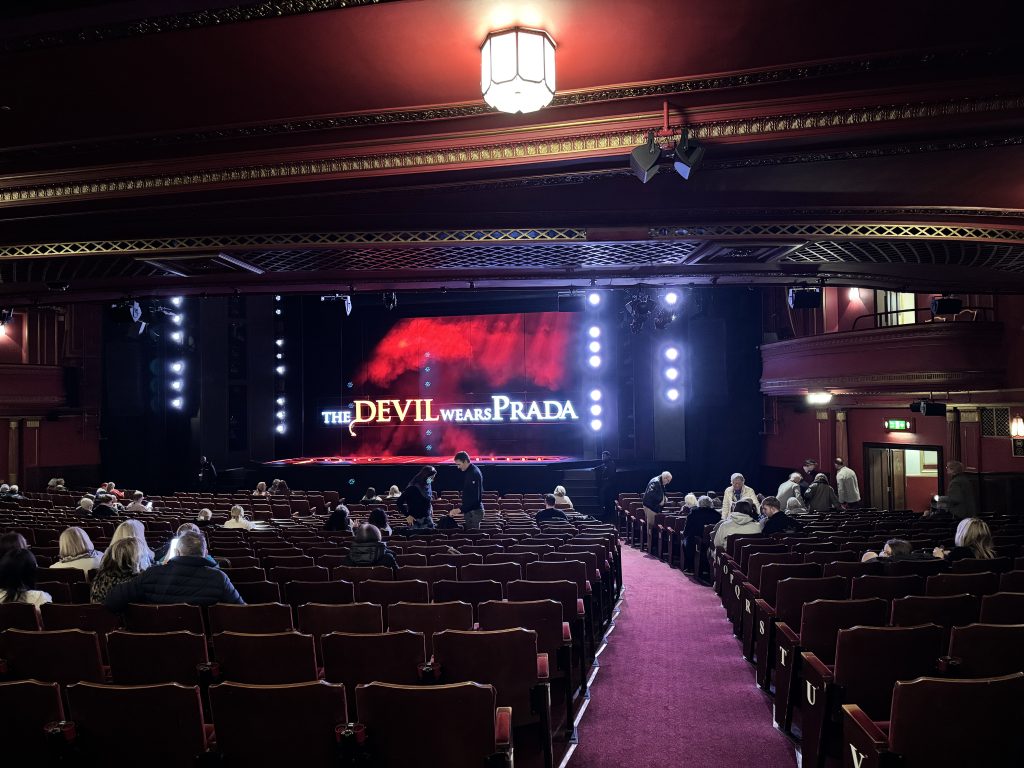 London with Kids, Devil Wears Prada Musical Review, frugal mum guide, photo of view from stalls