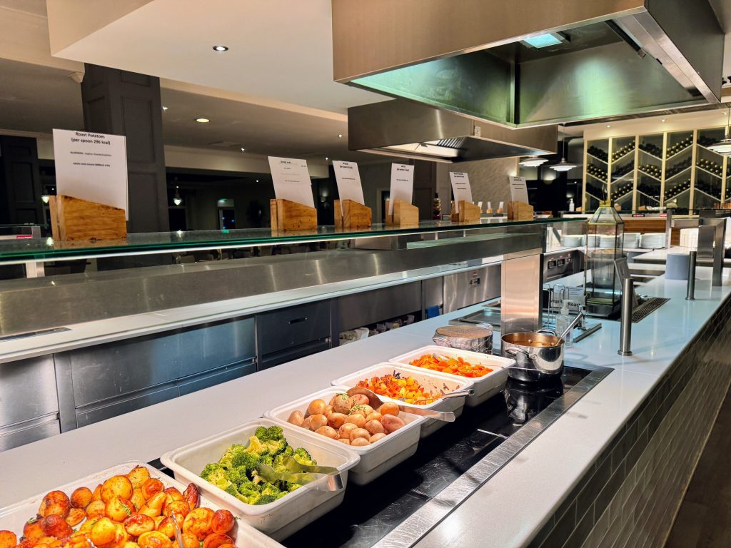 Warner Hotel Review, Sinah Warren, Hayling Island, UK, frugal mum review, photo of carvery main meal buffet
