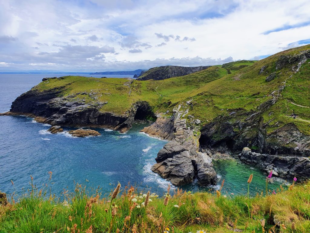 Cornwall with kids, review, Tintagel Castle, English Heritage, view over sea, photo frugal mum