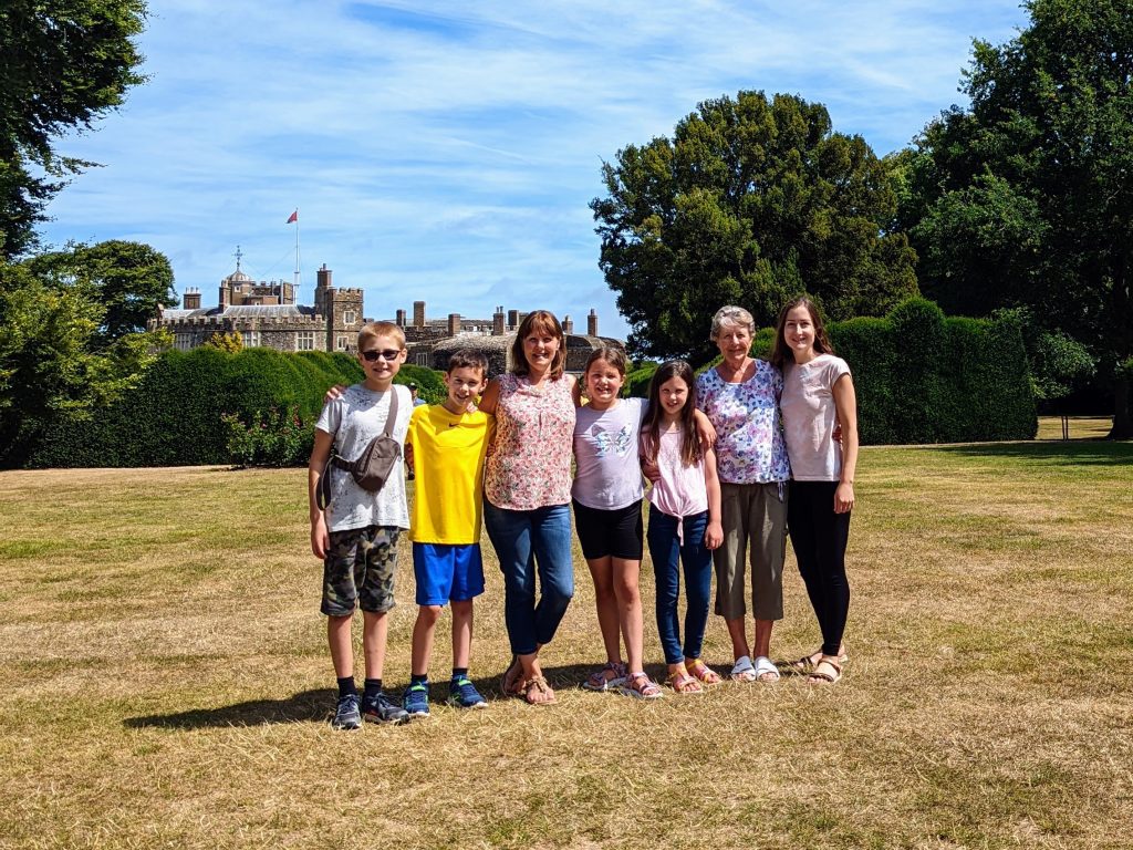 English Heritage, Visiting Walmer Castle with kids, a fun family day out guide, frugal mum photo of castle and grounds with family