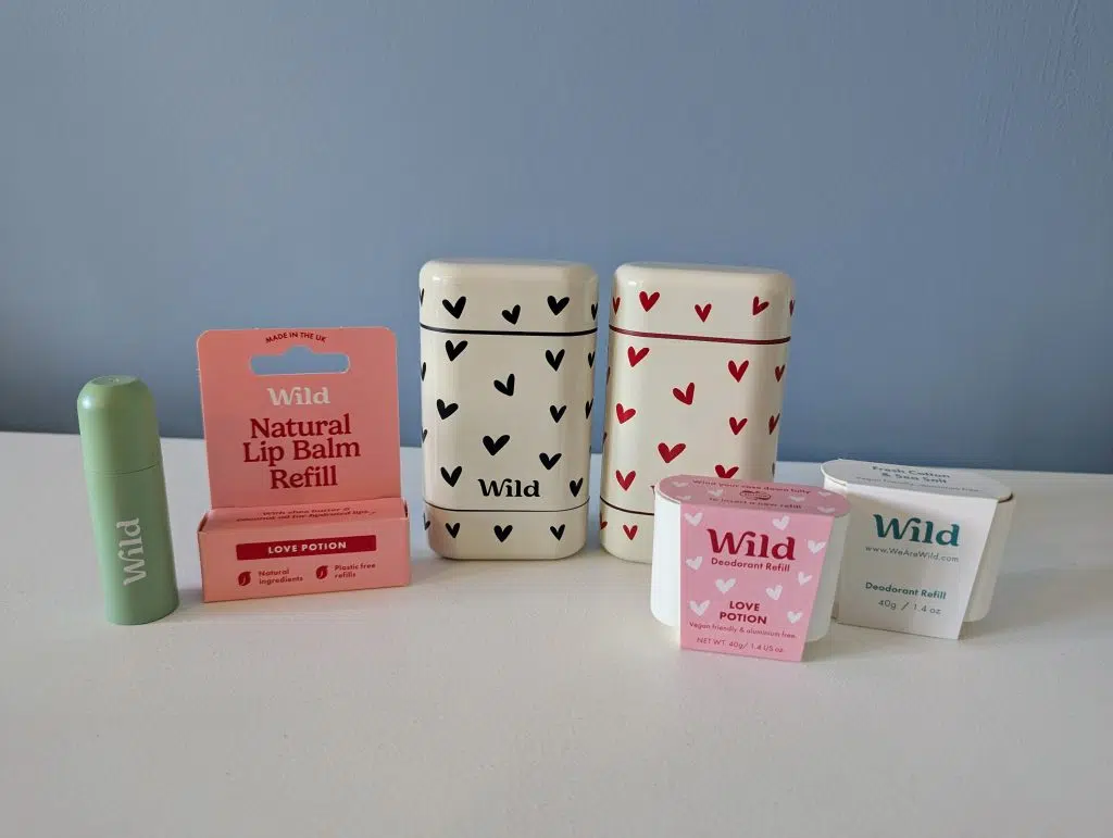 Wild Deodorant Review and 20% off discount code, frugal mum guide, photo of wild products