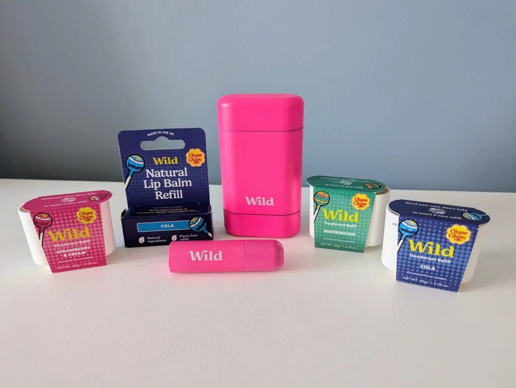 Wild Deodorant Review and 20% off discount code, frugal mum guide, photo of wild special edition chupa chups products