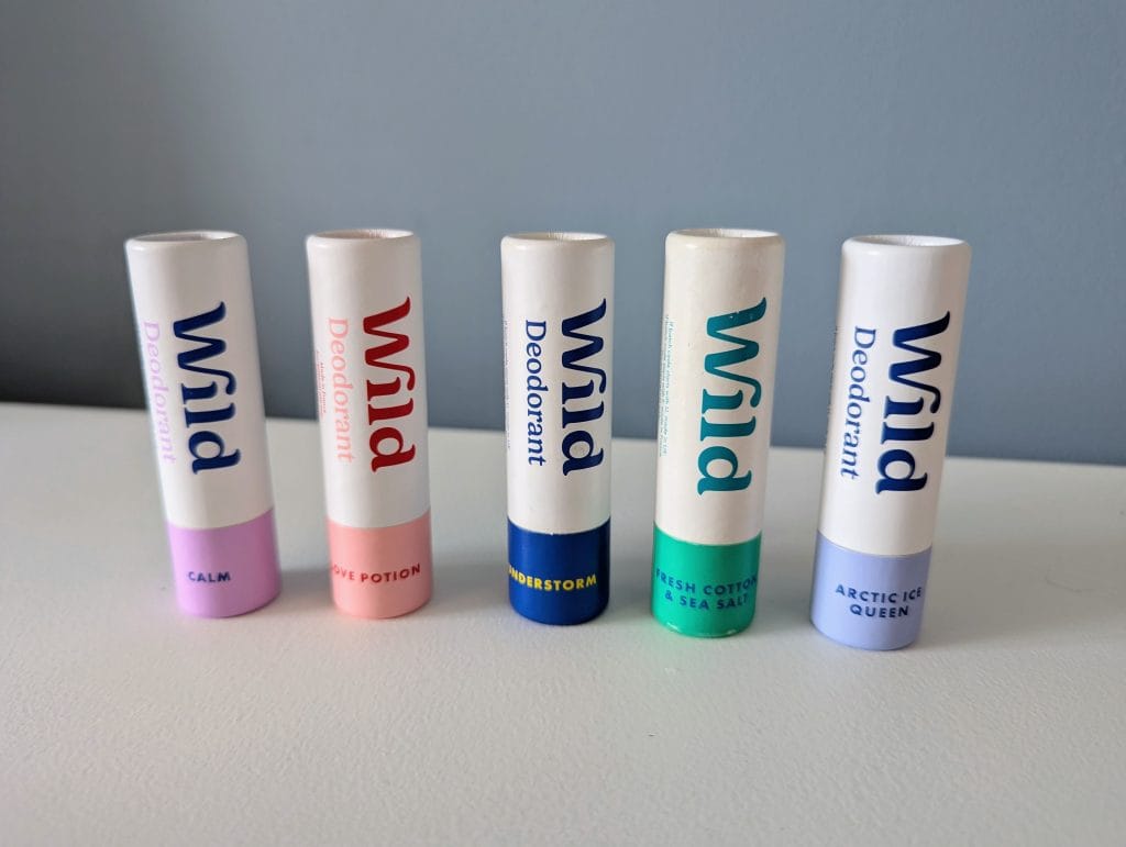 Wild Deodorant Review and 20% off discount code, frugal mum guide, photo of wild mini travel deodorants