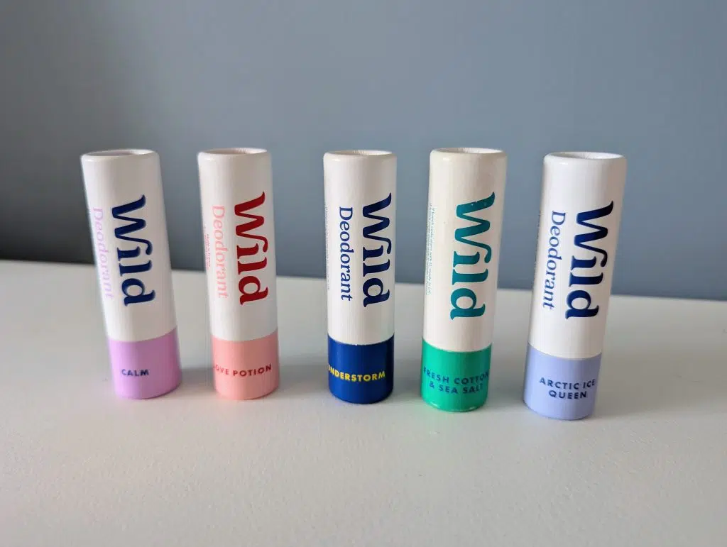 Wild Deodorant Review and 20% off discount code, frugal mum guide, photo of wild mini travel deodorants