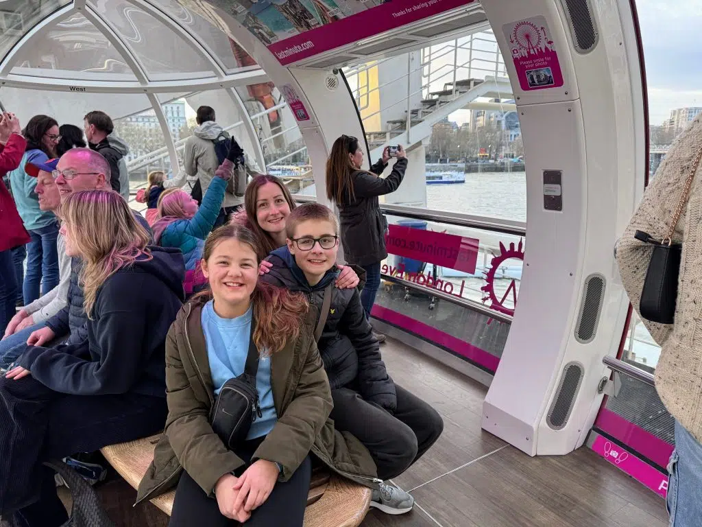 Merlin Attractions in London, frugal mum travel guide, photo of frugal mum family on london eye
