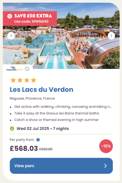 Eurocamp July, August and September summer holiday deals, frugal mum guide, les lacs du verdon france