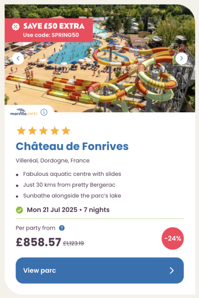 Eurocamp July, August and September summer holiday deals, frugal mum guide, chateau de fonrives