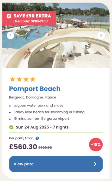 Eurocamp July, August and September summer holiday deals, frugal mum guide, pomport beach dordogne france