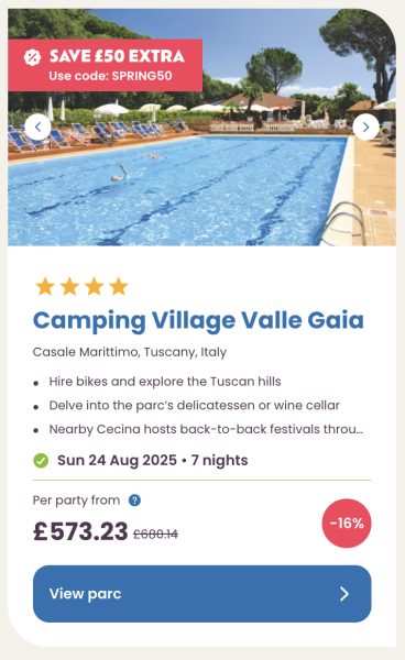 Eurocamp July, August and September summer holiday deals, frugal mum guide, camping village valle gaia, tuscany italy