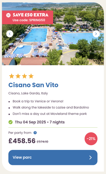 Eurocamp July, August and September summer holiday deals, frugal mum guide, cisano san vito lake garda italy