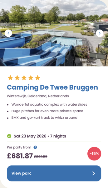 Eurocamp Summer Holiday Sale, Early Booking Deals for 2026, frugal mum travel guide, image of camping de twee bruggen