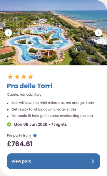 Eurocamp Summer Holiday Sale, Early Booking Deals for 2026, frugal mum travel guide, image of pra delle torri italy