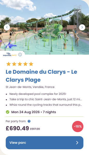 Eurocamp Summer Holiday Sale, Early Booking Deals for 2026, frugal mum travel guide, image of le domaine du clarys plage vendee france