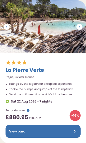 Eurocamp Summer Holiday Sale, Early Booking Deals for 2026, frugal mum travel guide, image of la pierre verte south of france