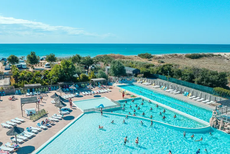 Eurocamp without a car, best car free holidays near an airport, frugal mum travel guide, photo of le beach garden, languedoc, france