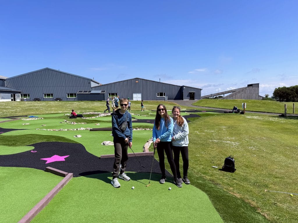 North Devon with Kids, The Milky Way Adventure Park Review, frugal mum travel guide, photo of golf