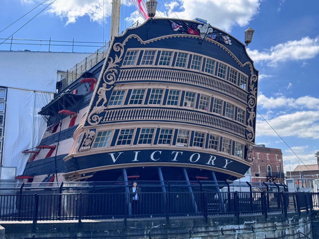 Portsmouth Historic Dockyard with Kids, the ultimate family guide from frugal mum, photo of hms victory exterior
