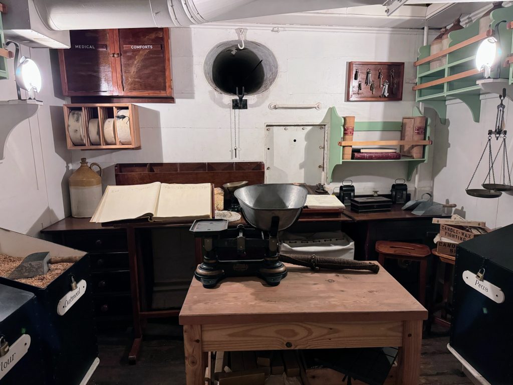 Portsmouth Historic Dockyard with Kids, the ultimate family guide from frugal mum, photo of room on HMS warrior
