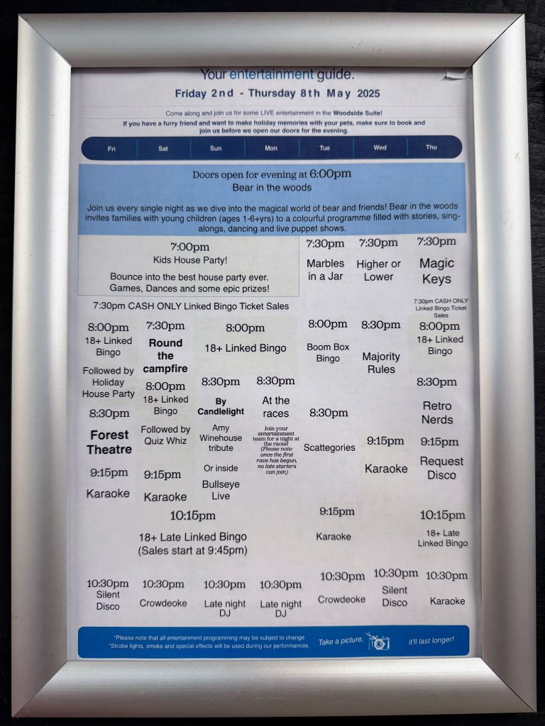 New Forest with Kids, Away Resorts Sandy Balls Holiday Park Review, frugal mum guide, photo of entertainment